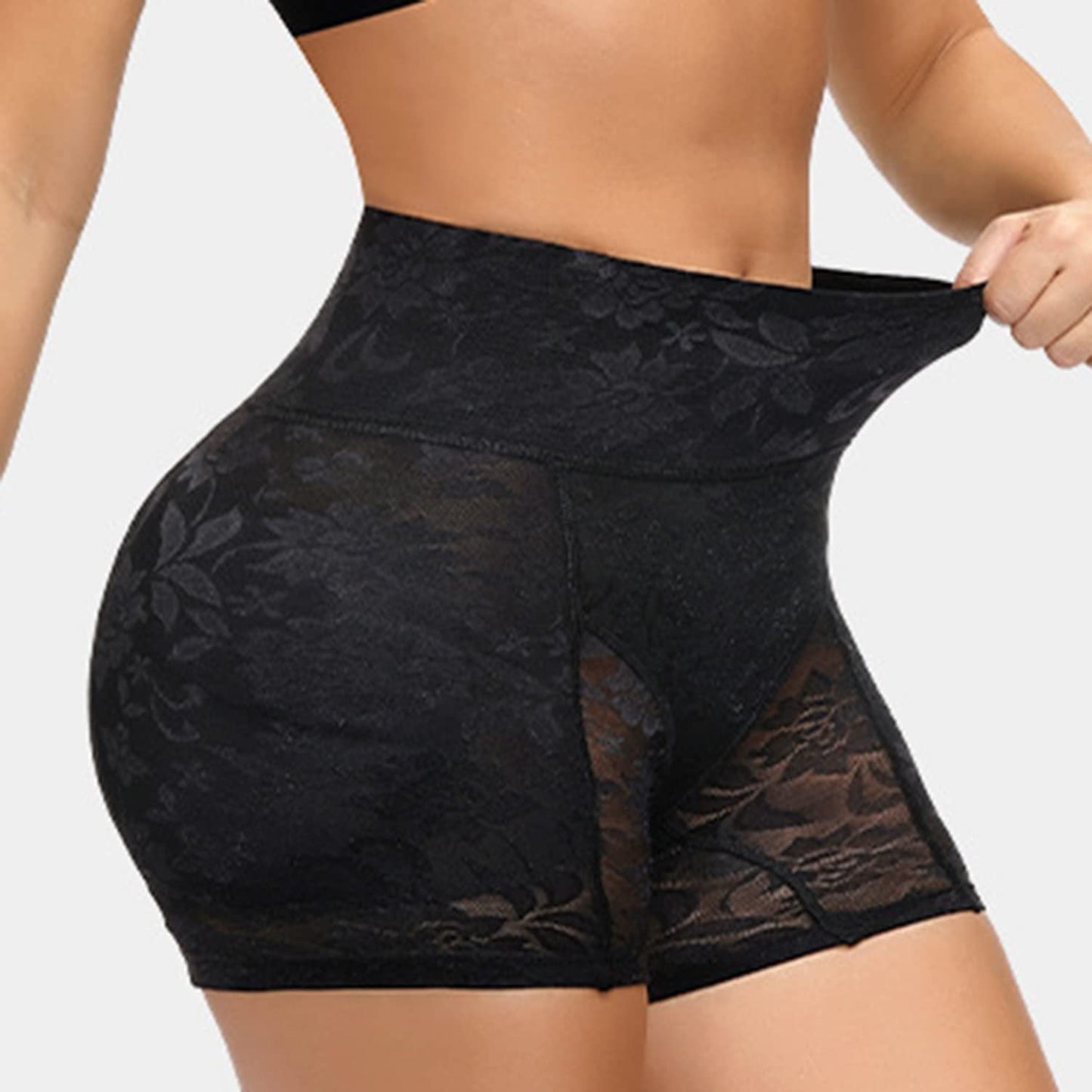 Women's High- Leg-Shaping Tights with Detachable Padding & Lift Design - Double-Layered Anti-Slip Leg Opening, Breathable Sheer Panel & Ruffled Leg - Post-Surgery/Non-Surgery Use, Tummy Control Body Shaping Panties - Machine