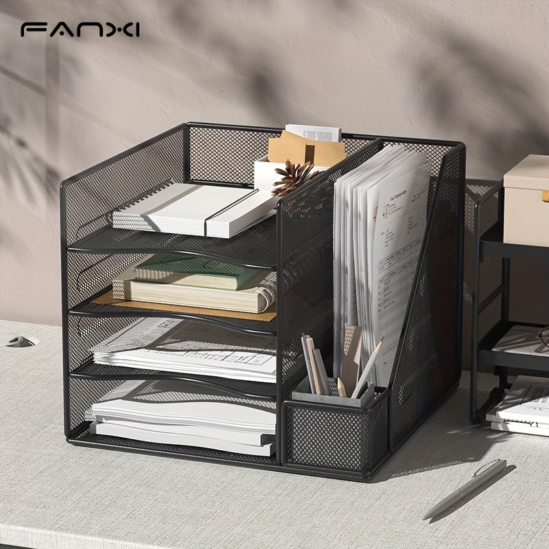 Iron Paper Organizer, Letter Tray, Document Data Bookend, Desk File Organizer, for Office, Home or School