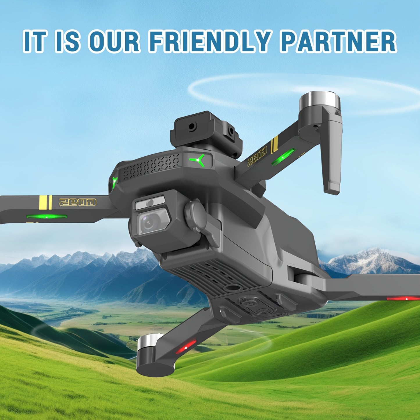 1pc Quadcopter Drone, GD95 Foldable Drone, Equipped with SD Dual Camera And Infrared Obstacle Avoidance Head, 2000mAh Capacity Battery, with Optical Flow Hovering Function, One-key Start, Suitable for Beginners