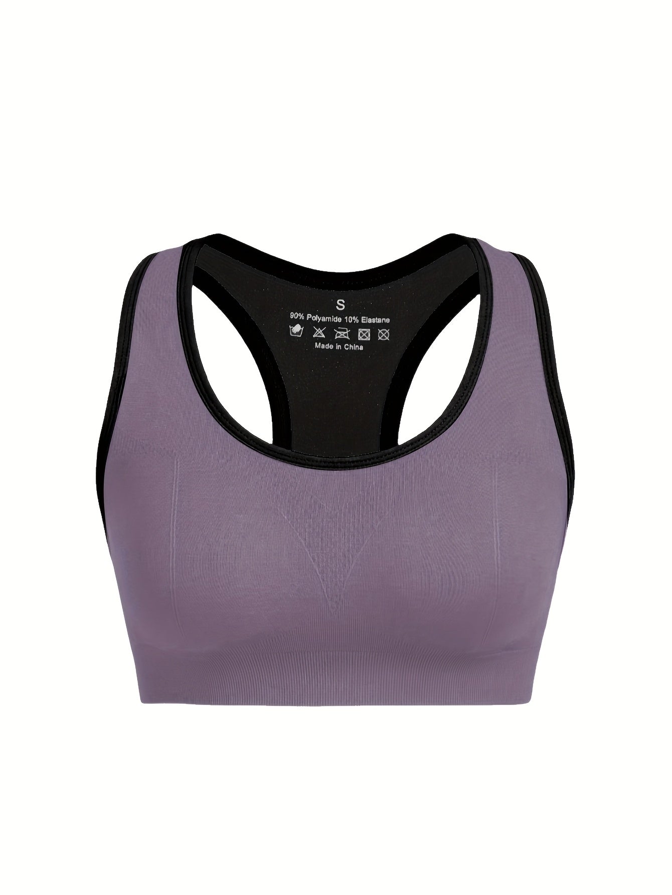 Women's High-Support Sports Bra with Removable Pads - Quick-Dry, Shockproof, Double-Layer Racerback Vest for Running & Fitness, Breathable Nylon-Elastane Blend, Non-See-Through, All-Season Activewear