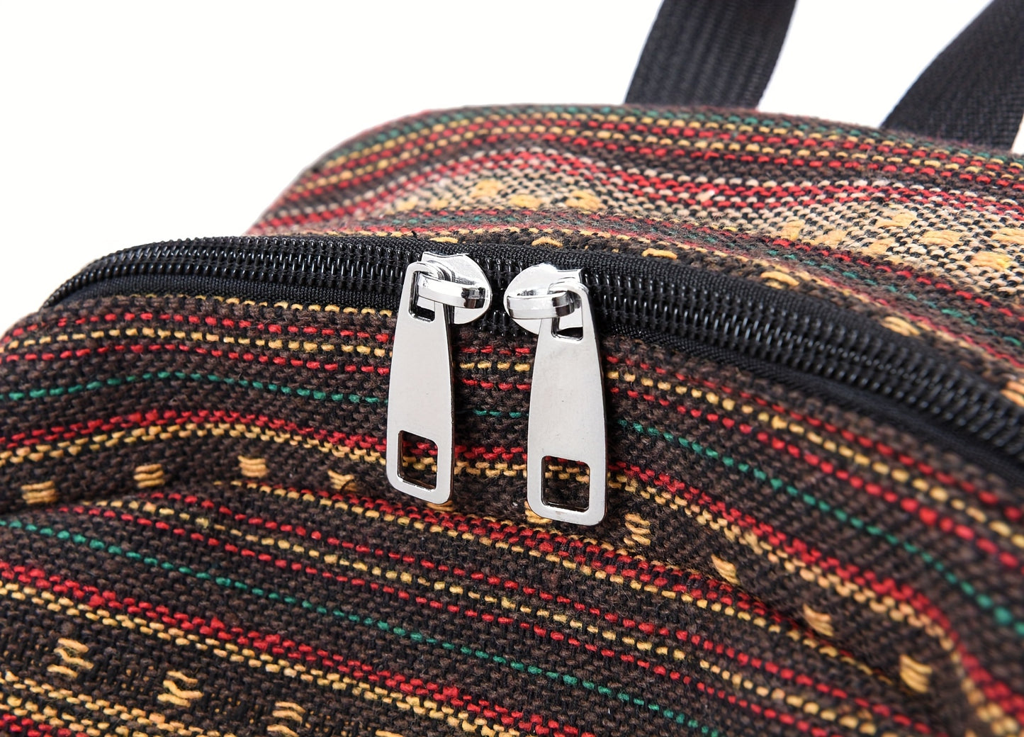 2025 vintage style backpack with adjustable straps, multiple compartments in brown, red, blue, and gray, large capacity travel and vacation backpack, travel backpack