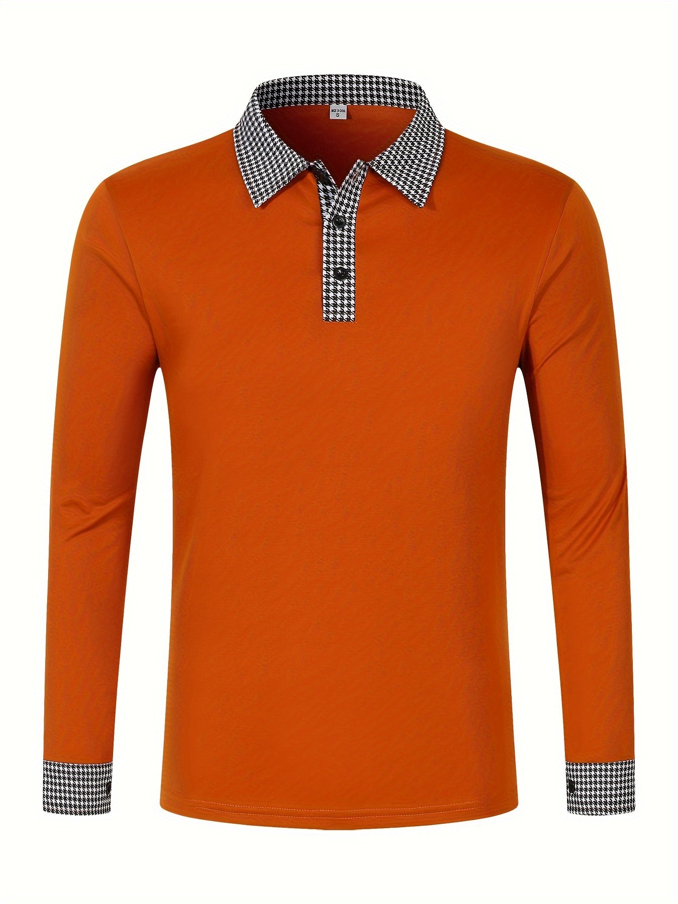 Men's Casual V-Neck Long Sleeve Rugby Shirt For Spring Autumn, Men's Clothing