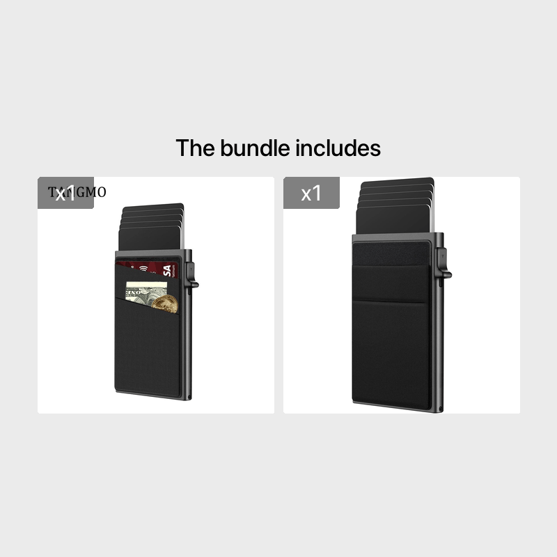 Simple RFID Blocking Aluminum Alloy Credit Card Holder with Money Bag for Men