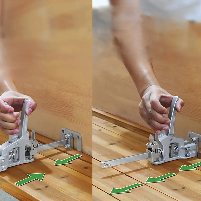 1pc Heavy-Duty Stainless Steel Manual Height Lifter with 30.48cm Adjustable Arm & Effort-Saving Mechanism - 199.58KG Load Capacity, Sturdy Base & Locking System for Walls, Cabinets, Windows, Doors, Furniture - Ideal for Const