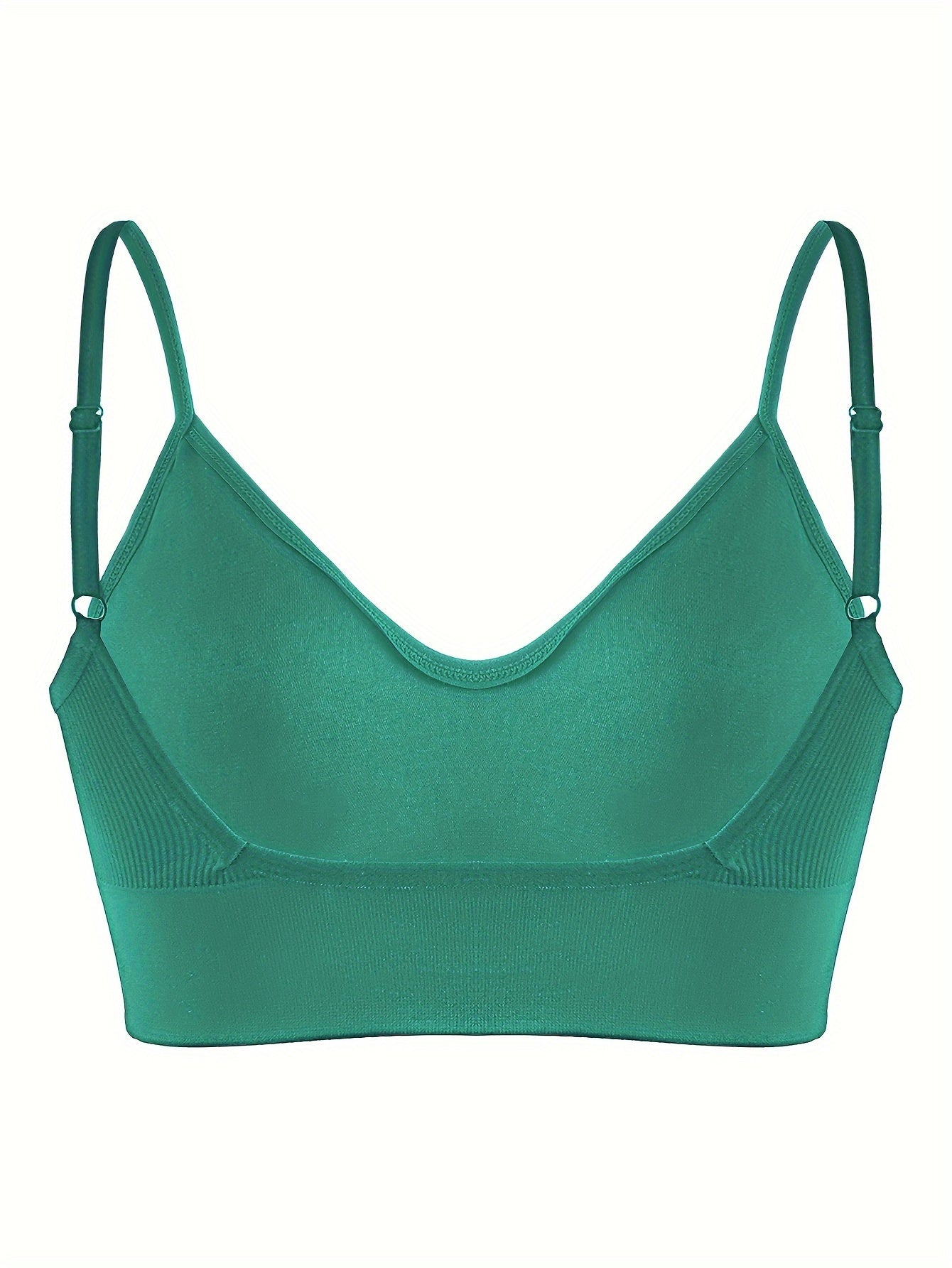 Solid Ribbed Sports Bra, Comfy & Breathable Workout Fitness Intimates Bra, Women's Lingerie & Underwear