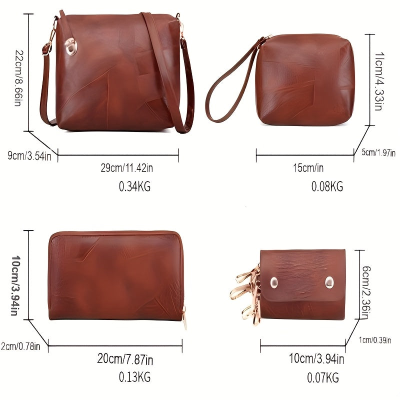 Women's Bags Six-piece Pu Cross-over Bag Single Shoulder Bag Handbag Big Bag