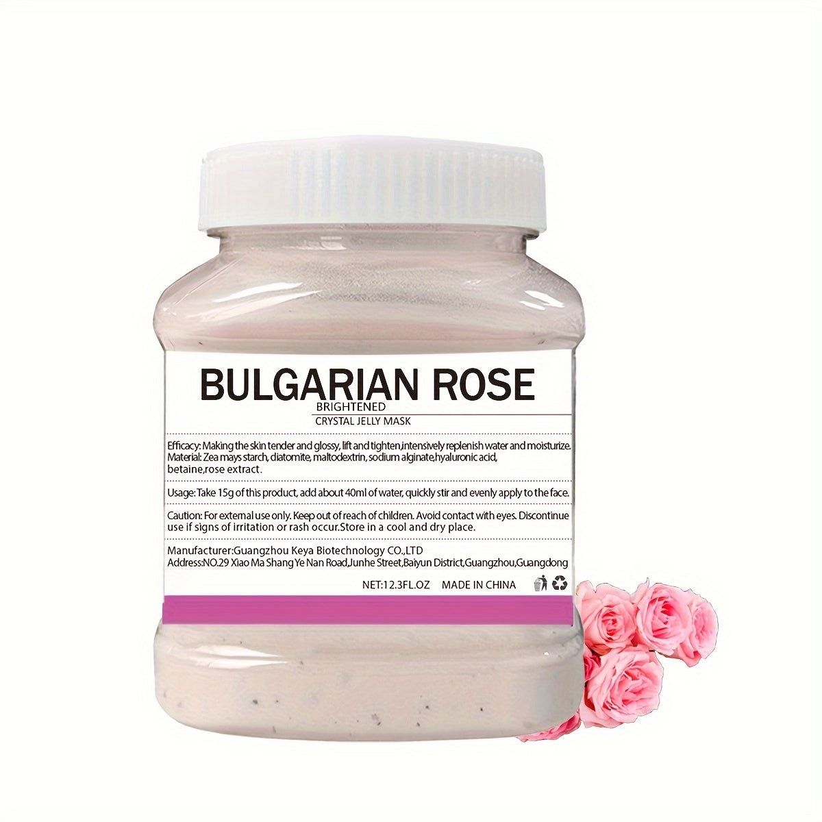12.3Fl.Oz Bulgarian Rose Jelly Mask For Facial Skin Care, Natural Gel Hydro Face Masks, Professional Peel Off Hydro Jelly Mask, Moisturizing, Improving & Hydrating