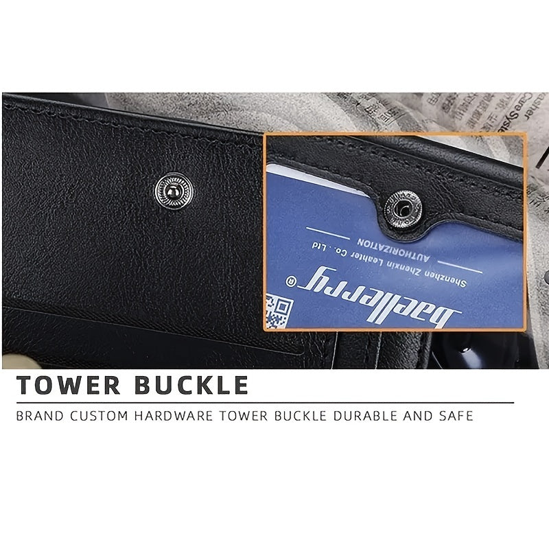 1pc Men's Short Multi-Card Slots Three-fold Zipper Coin Pocket Wallet Fashion Thin Card Bag Give Gifts To Men On Valentine's Day