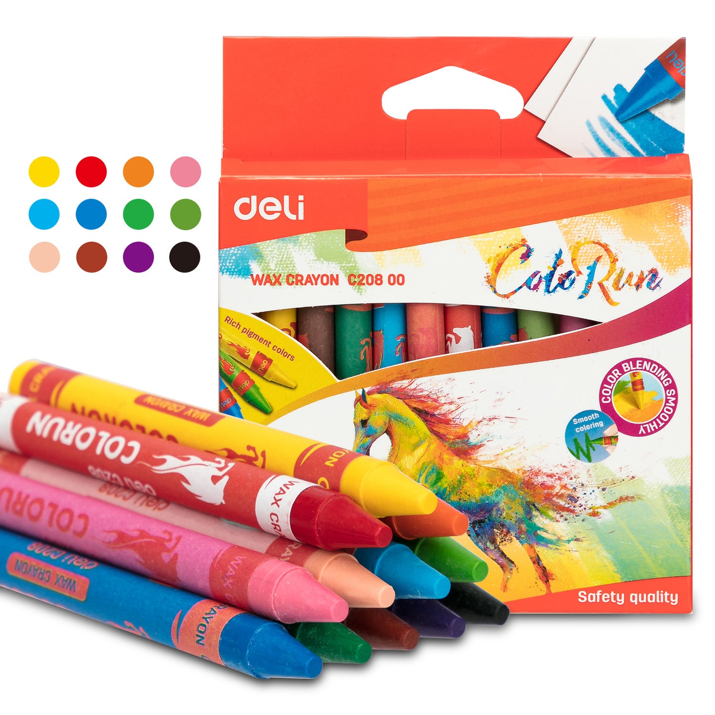 12pcs Non-toxic Handmade Wax Crayon Set