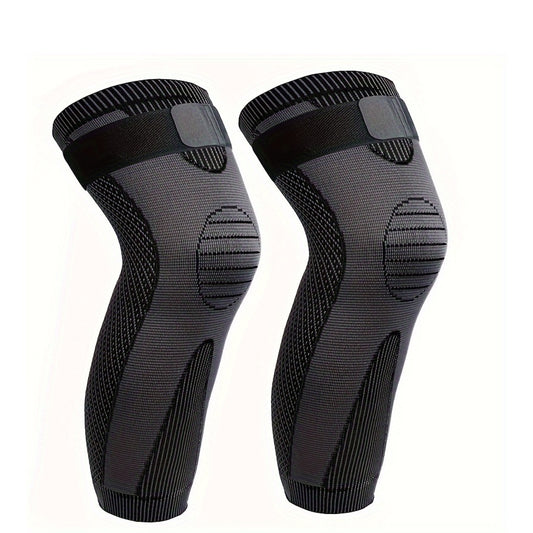 Two pairs of compression leg sleeves with elastic bands, suitable for both men and women, knee protectors, pressure sleeves for indoor and outdoor fitness, warm and breathable, perfect gift for family and friends, suitable fo