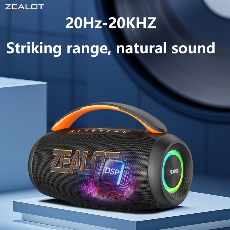 ZEALOT 60W Subwoofer Speaker, Wireless Speaker with Handle, 8000mAh Battery, Easy to Carry, RGB Lights, EQ Mode, TWS Pairing, Booming Bass. IPX5 High Quality, Great for Parties And Gatherings. for Home, Car, Camping-ZEALOT P1