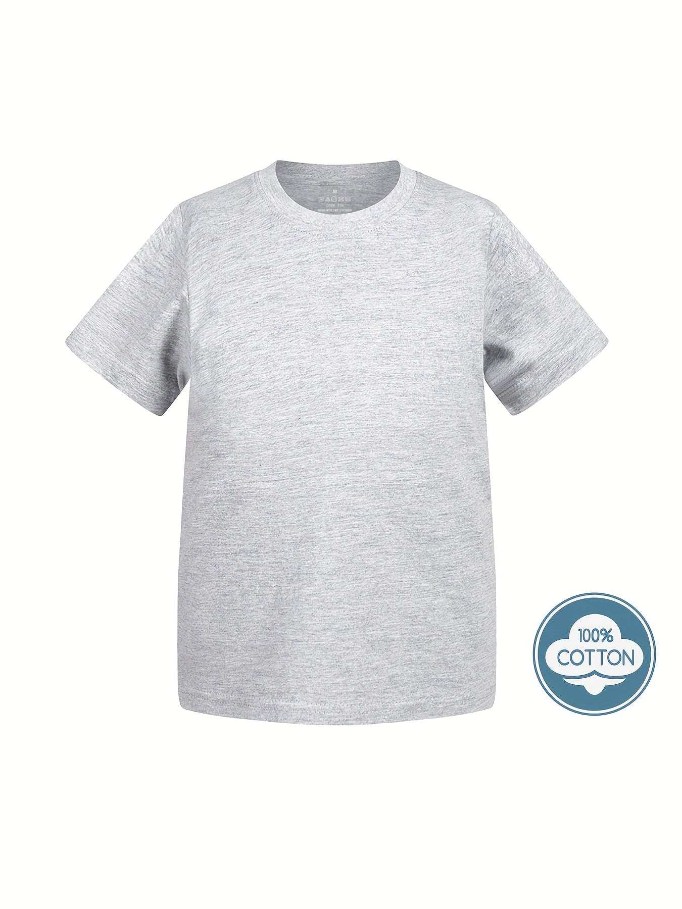 Kid's Solid Color T-shirt, Casual Short Sleeve Top, Boy's Tee For Summer