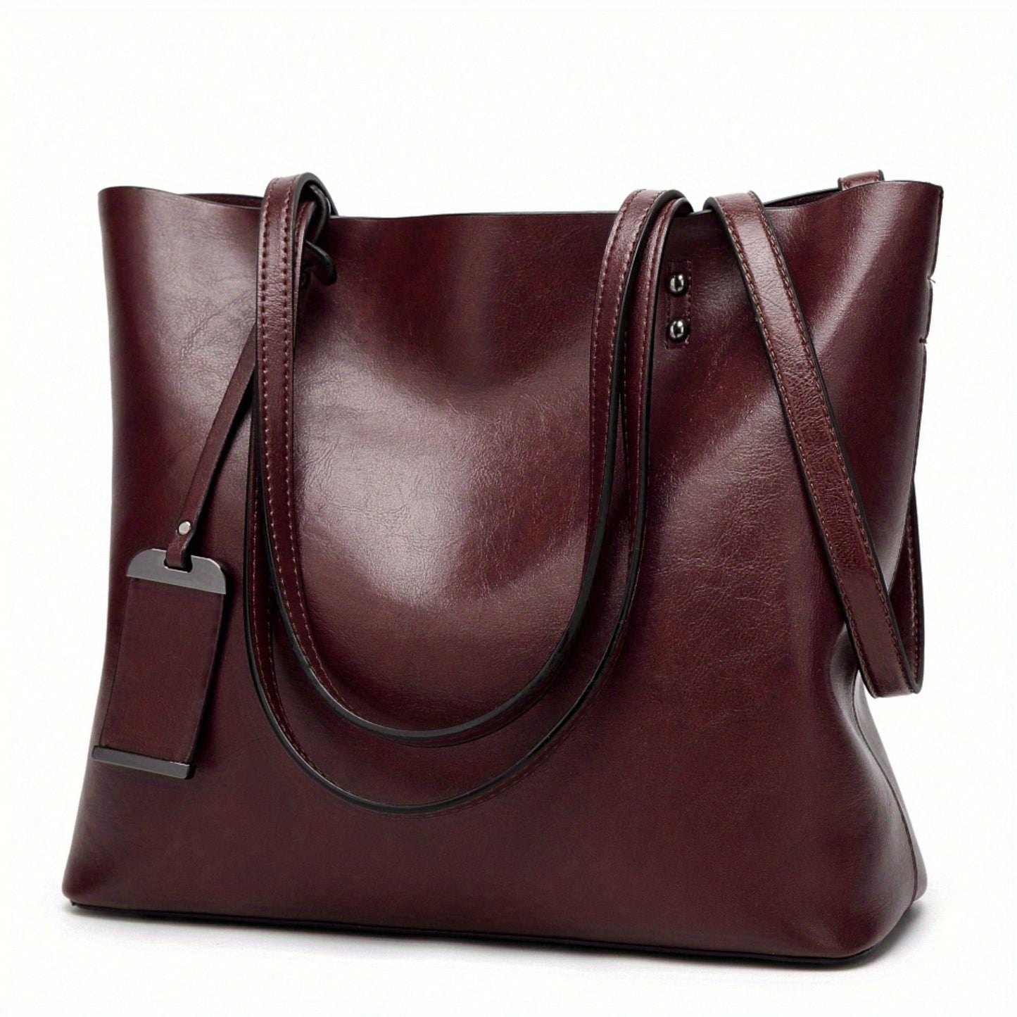 Women's Synthetic Handbag with Laptop Compartment & Detachable Strap - Golden-Tone Hardware, Zipper Closure, Spacious Work Bag for Travel, Business Meetings, Everyday Use - Available in Brown, Black, Red, Pink, Navy, Burgundy