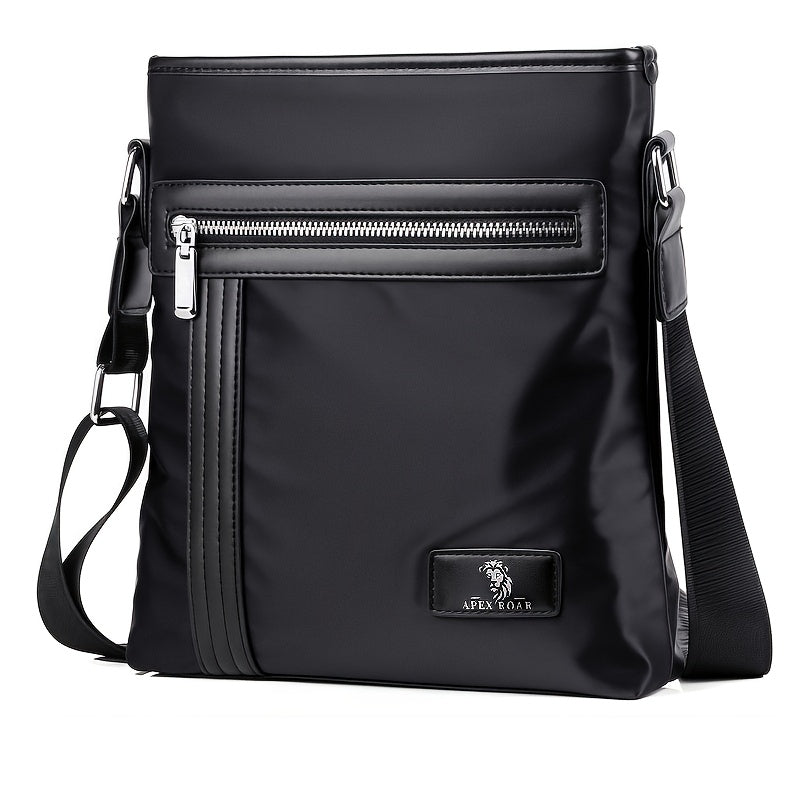 Men's Crossbody Laptop Bag with Tablet Pocket - Heavy-Duty Convertible Messenger Bag, Adjustable Strap & Zippered Compartments, Golden-Tone Hardware - Compatible with 38.1cm Laptop/ Tablet - Navy Blue for Travel, Work, School