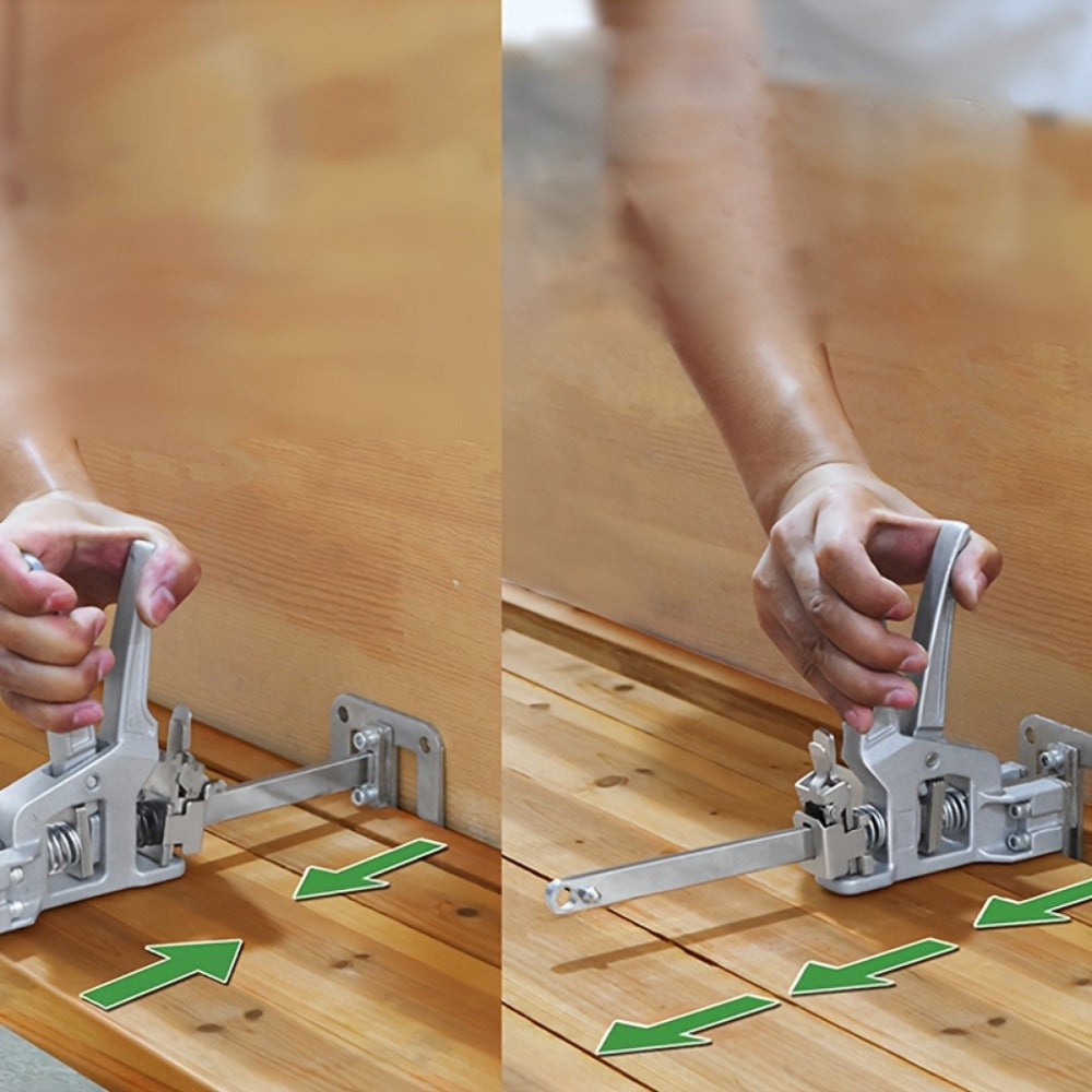 1pc Heavy-Duty Stainless Steel Manual Height Lifter with 30.48cm Adjustable Arm & Effort-Saving Mechanism - 199.58KG Load Capacity, Sturdy Base & Locking System for Walls, Cabinets, Windows, Doors, Furniture - Ideal for Const