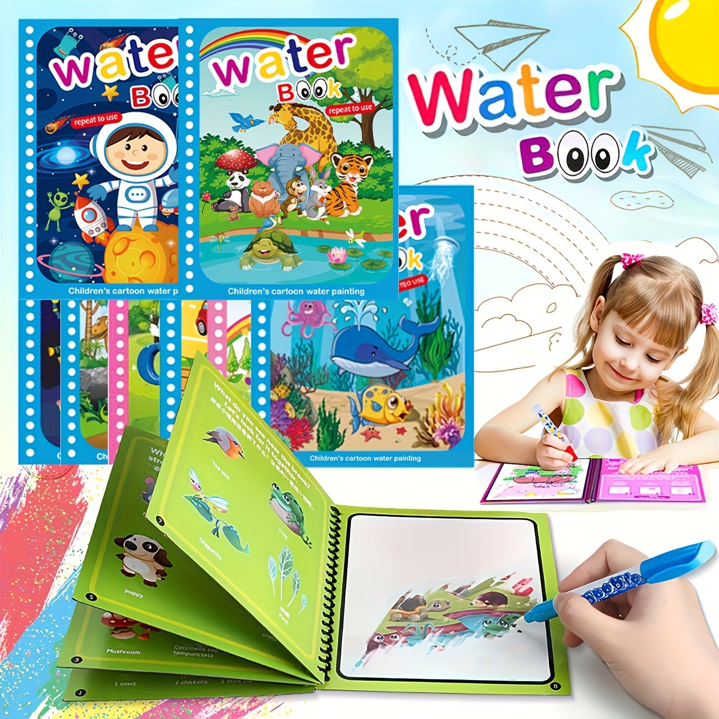 1pc Reusable Coloring Book Drawing Book Painting Drawing Toys Toys For Christmas Halloween Gifts Easter Gift