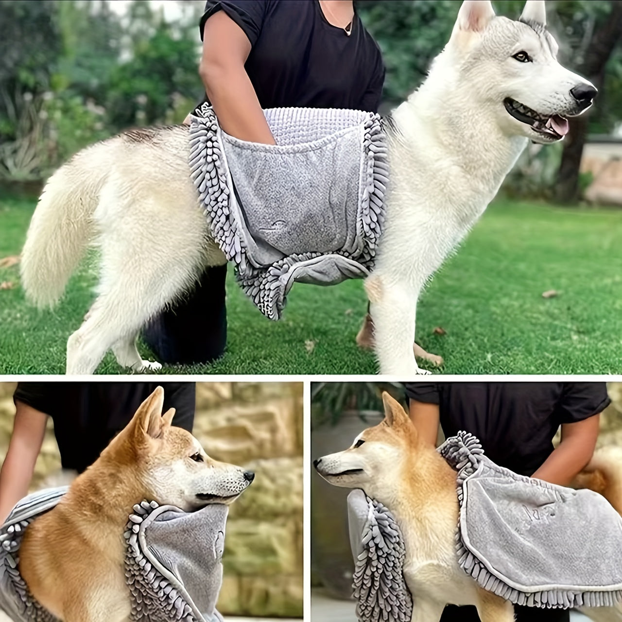 Absorbent Pet Drying Towel for Dogs, Quick Dry, Soft Polyester Fiber Bath Towel, Skin-Friendly, Ideal for Cats, with Effortless Grooming