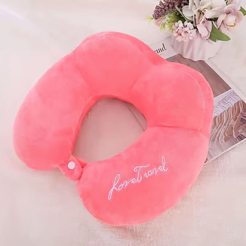 U-Shaped Neck Pillow Travel & Bed Pillow with Soft Cushioned, Portable Cervical Pillow for Side/Back Sleepers, Car, Airplane, Home Use - Multi-Color Options) - Hand Washable Filling, Medium-Firm, Ideal for Students & Traveler