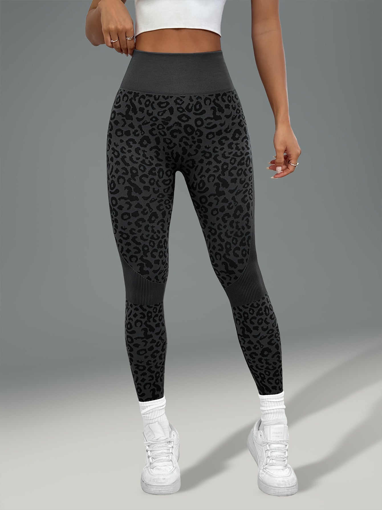 Women'S Leopard Print Yoga Pants - Non-Slip Workout Leggings with Elastic Waistband, Stretchy & Breathable Gym Pants for Yoga, Running, Casual Attire - All-Season Fitness Leggings in Pink & Leopard Print - Non-Slip Grip Activ