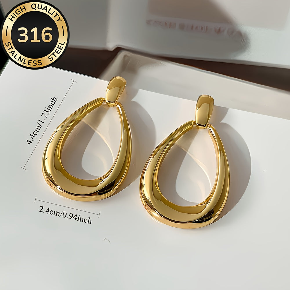 High-Quality Stainless Steel Hypoallergenic Golden Water Drop Earrings, Fade-Resistant, Comfortable and Versatile, Simple and Elegant, Earring For Woman, Earring For Women, Earing For Women, Earring For Women Stylish, Elegant