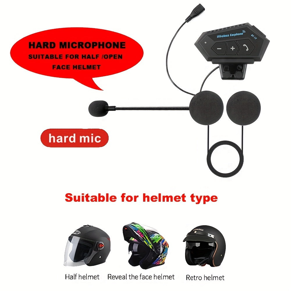 Motorcycle Wireless Helmet Headset Hands-free Call Kit Stereo Anti-interference Music Player Speaker