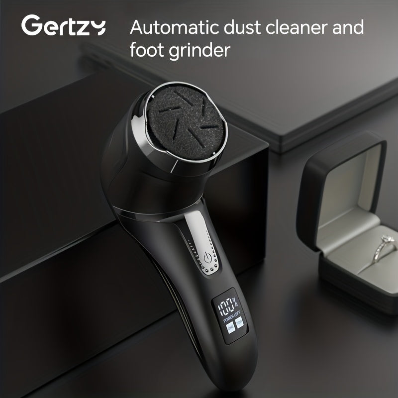 GERTZY Electric Callus Remover For Feet ( With Dander Vacuum Cleaner), Rechargeable Foot Callus Remover Pedicure Tools Foot File, Professional Foot Care Kit With 3Heads&2Speed
