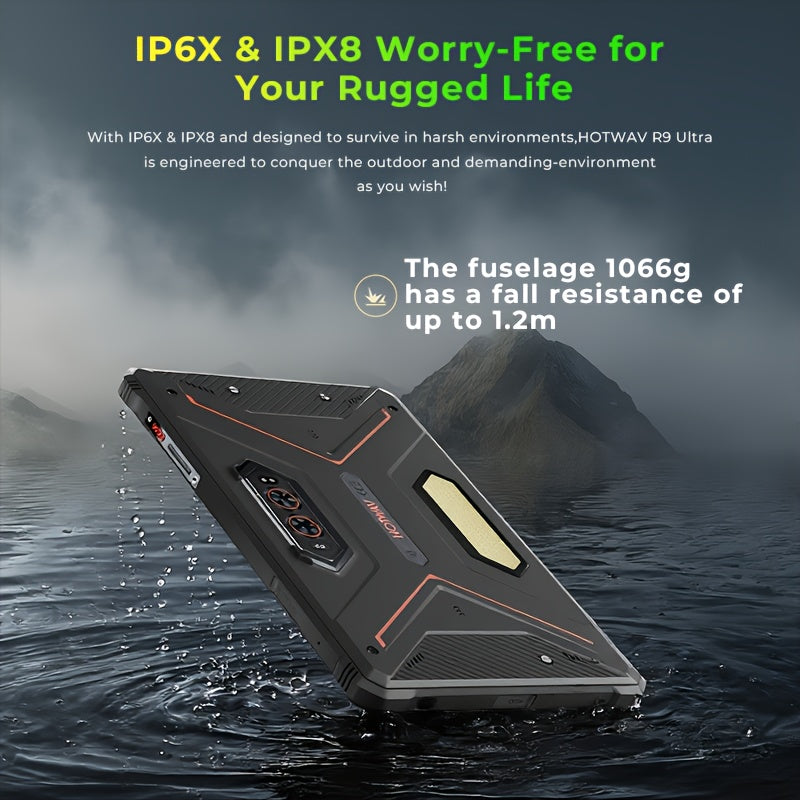 The HOTWAV R9 Ultra Is A Rugged Tablet with An 11-inch HD+ 120Hz Display, Android 15, 24 (8+16)GB RAM And 512 (expandable to 2TB)GB ROM, 64MP+16MP, 20MP Night Vision Cameras, 20080mAh Battery, S713 Chip, Dual 5G SIM Cards, GP