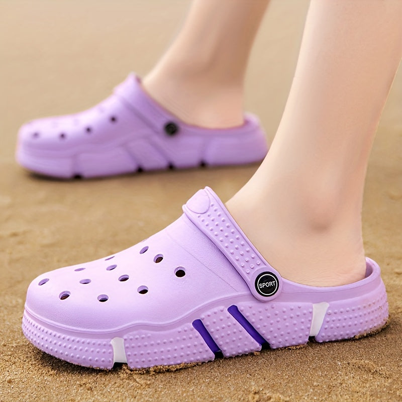 Unisex Clogs, Garden Shoes, Lightweight Non Slip Slides Slippers, Casual Hollow Out Beach Sandals, adult's footwear