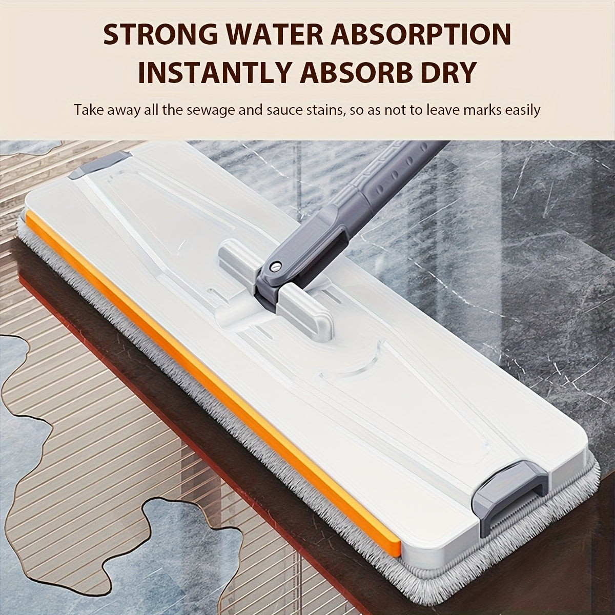 LDQ Heavy-Duty Mop & Bucket Set with 4 Washable Reusable Pads (Compatible with /Mop) - Wet/Dry Floor & Window, Space-Saving Stackable Design, Manual Operation for, Office, Commercial Use - No Required