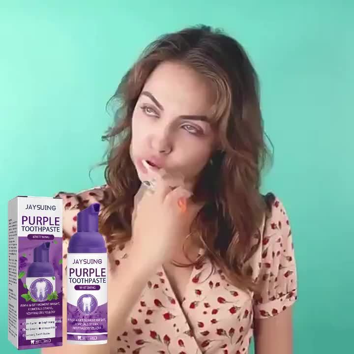 Purple Whitening Toothpaste - Brightens & Cleans Teeth, Fades Stains & Odors, Oral Care Gel Teeth Whitening Products Tooth Whitening
