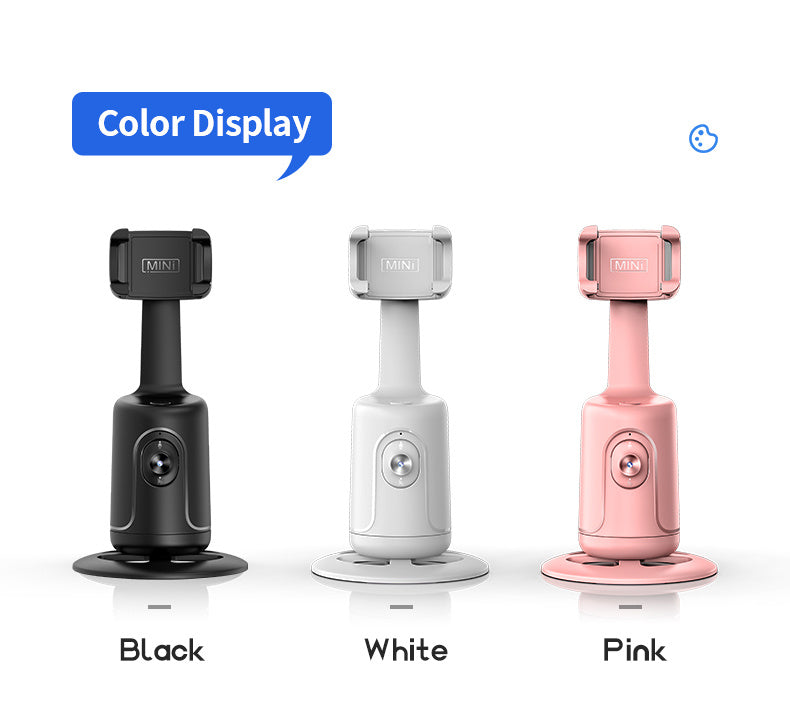 Compact 360° Auto Face Tracking Tripod & Selfie Stick - USB Rechargeable, Fast & Accurate for Vlogging, Live Streaming | Portable Smartphone Holder with Powerful Motor, Rotation, and App Control