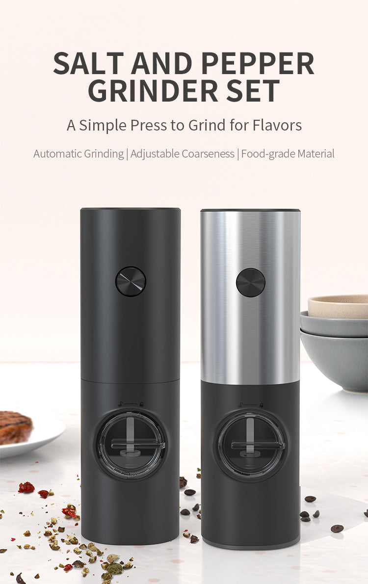 1pc Electric Salt And Pepper Grinder With Adjustable Coarseness Refillable, Pepper Mill, Battery Powered, Kitchen Automatic Grinder, Kitchen Gadgets