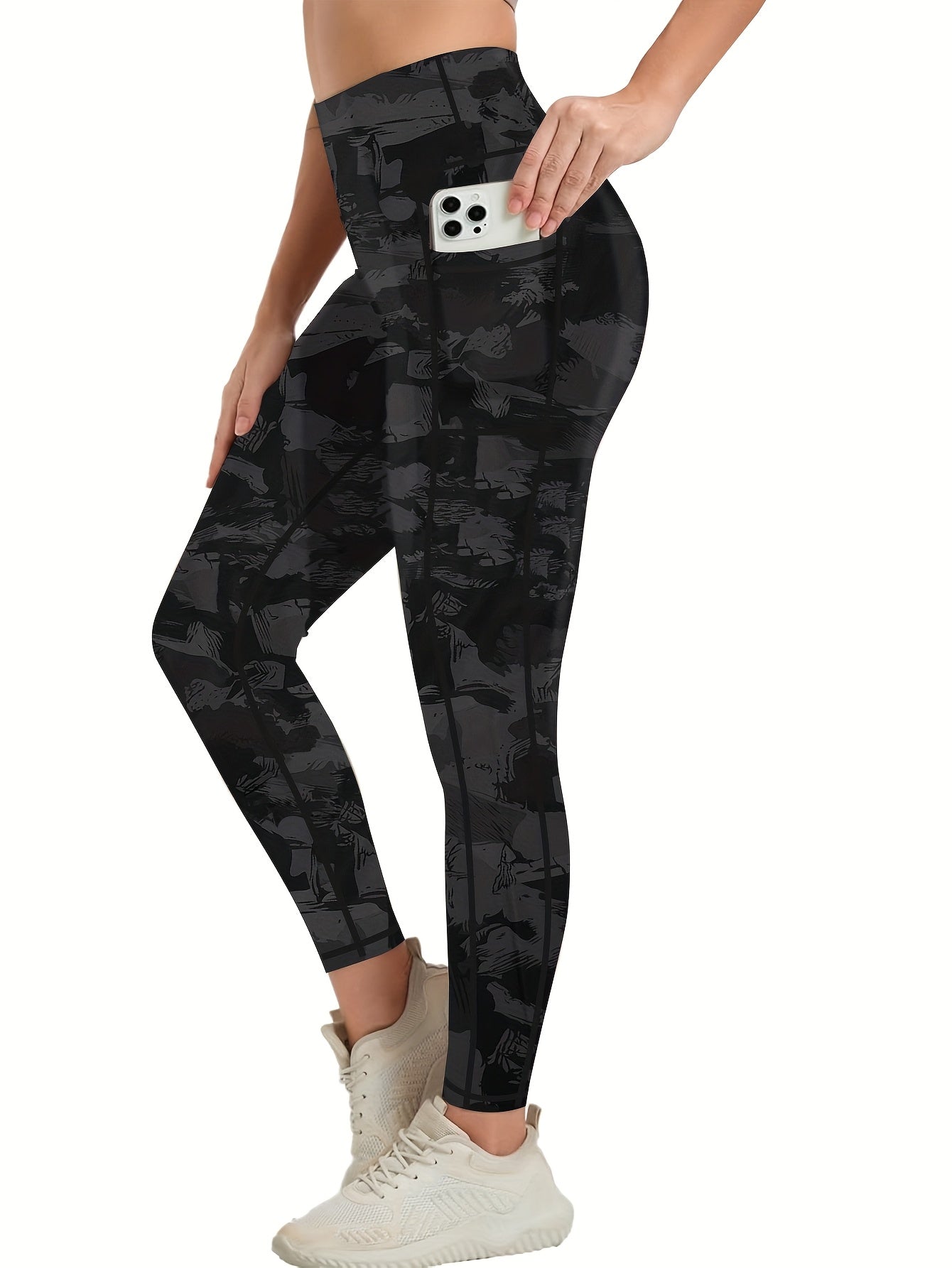 3-Pack Women'S High-Waisted Yoga Pants with Side Pockets - Non-Slip Grip, Stretchy Workout Leggings for Gym, Running, Everyday - All-Season Fitness Pants in Black/Gray/ - Ideal for Yoga, Pilates, Casual Attire, Yoga Leggings,