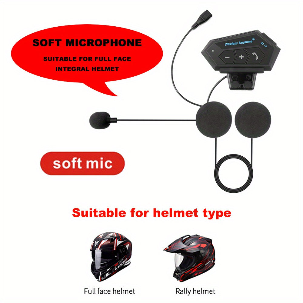 Motorcycle Wireless Helmet Headset Hands-free Call Kit Stereo Anti-interference Music Player Speaker