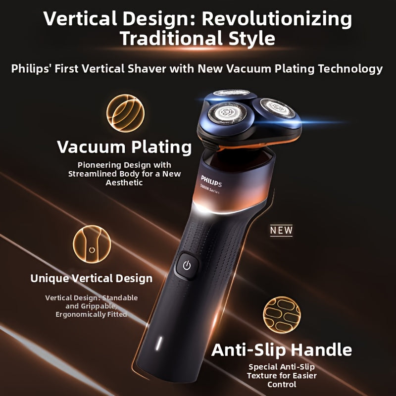 For Philips Shaver Series 5000X Electric Shaver with Wet & Dry Shaving, 360° Rotating Head, 1-Hour Quick Charge, 5-Minute Fast Recharge, 3-Blade System, USB-Powered, 46-60 Min Battery Life, Washable Razor, Ideal For Men & Wo