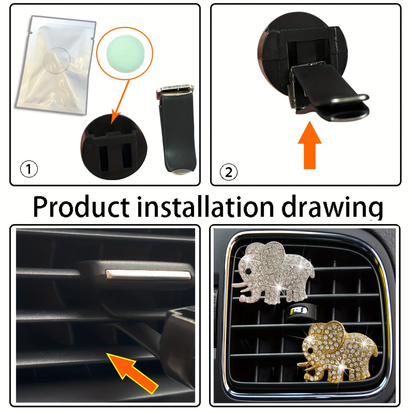 Elephant Car Air Vent Perfume Clip