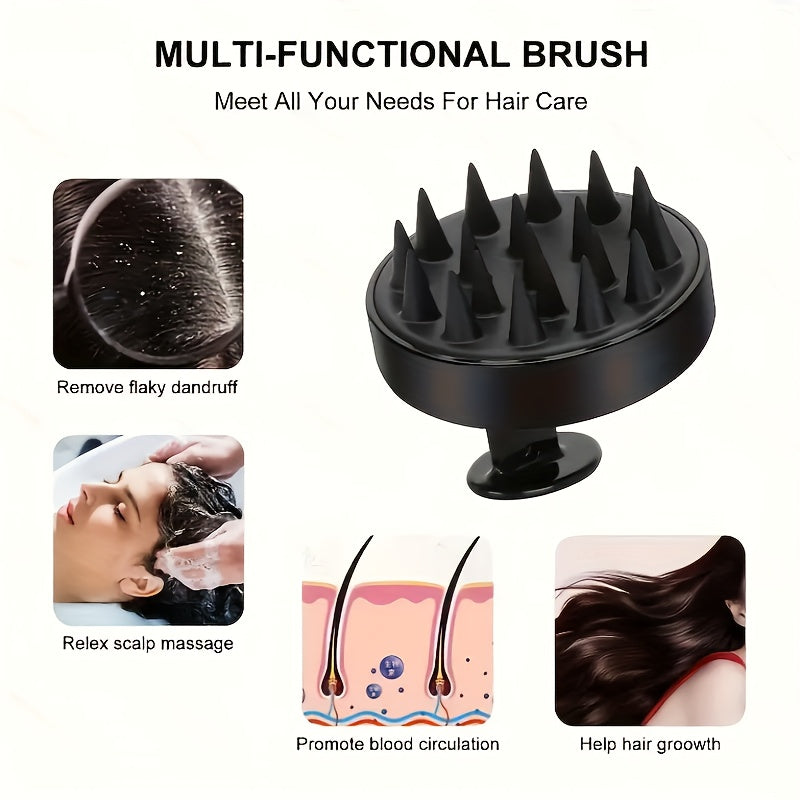 Soft Silicone Bristles Hair Care Head Brush - Massage & Exfoliate Your Scalp for a Healthy, Dandruff-Free Look!