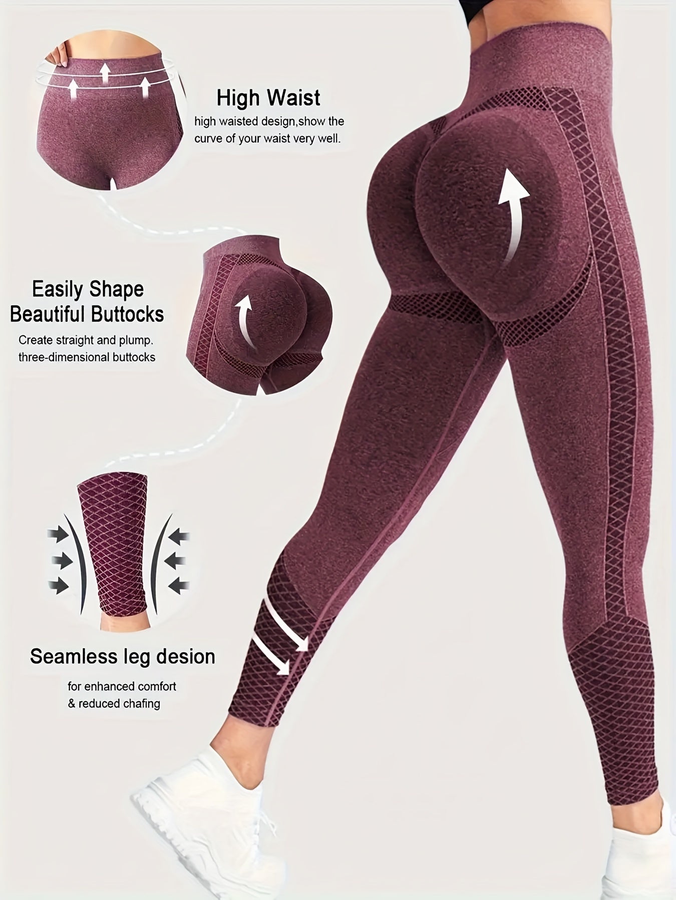 High-waisted Compression Sports Tights - Super Comfortable, Abdominal Control, Sweat-wicking, Four-way Stretch, Adjustable Length, Wide Waistband, Elegant Design, Suitable for Women - Perfect for Yoga, Fitness, and Daily Wear