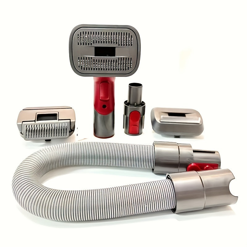 Groom Tool Kit For Dyson Vacuums, Pet Dog Brush Hair Vacuum Attachment For Dyson V7/8/10/11/15, Suitable For Long Or Medium Haired Dogs, Vacuum-Assisted Dog Groomer & Self-Cleaning Mess-free Grooming
