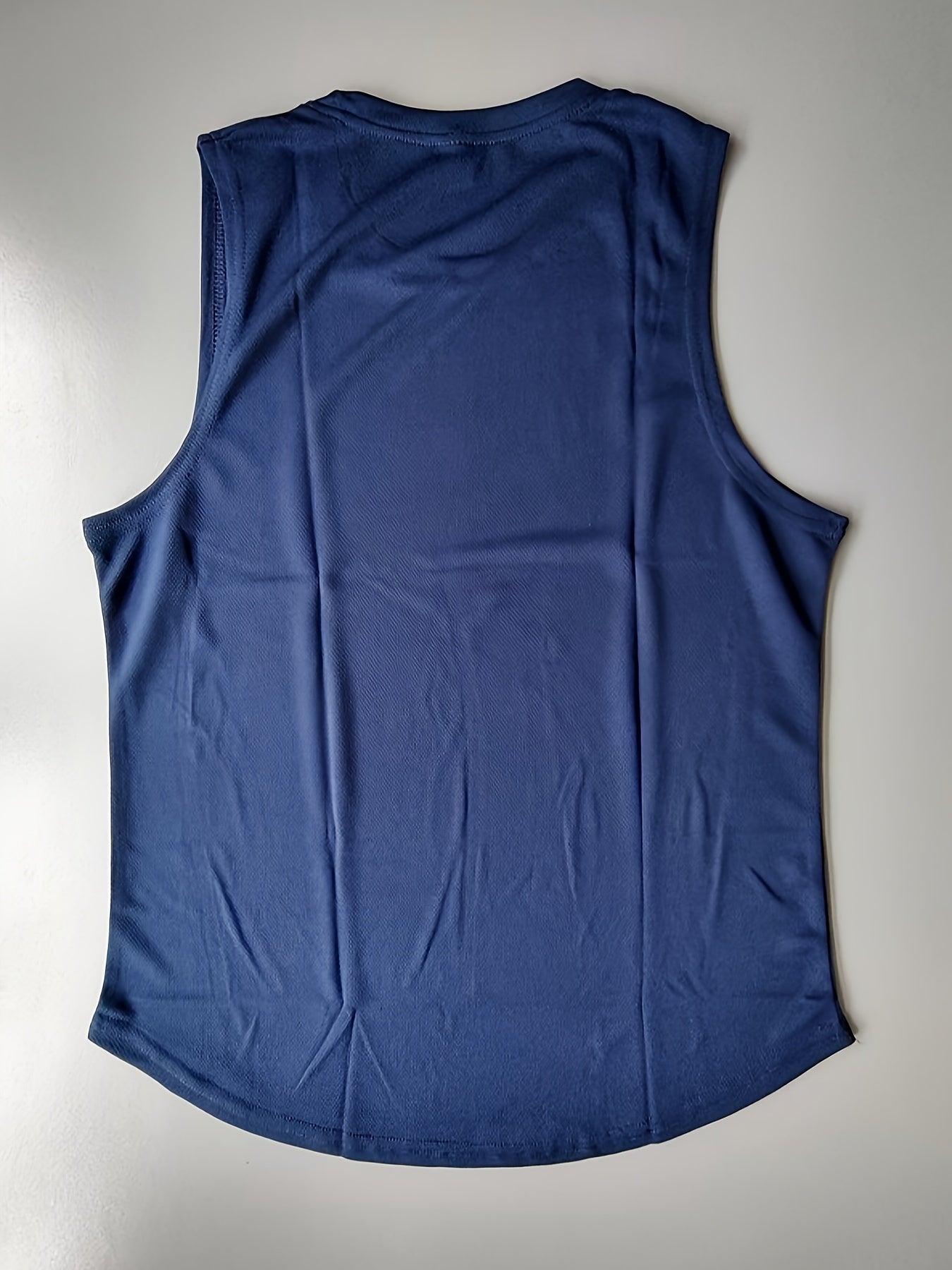 Letter Print Comfy Breathable Tank Top, Men's Casual Stretch Sleeveless T-shirt For Summer Gym Workout Training Basketball