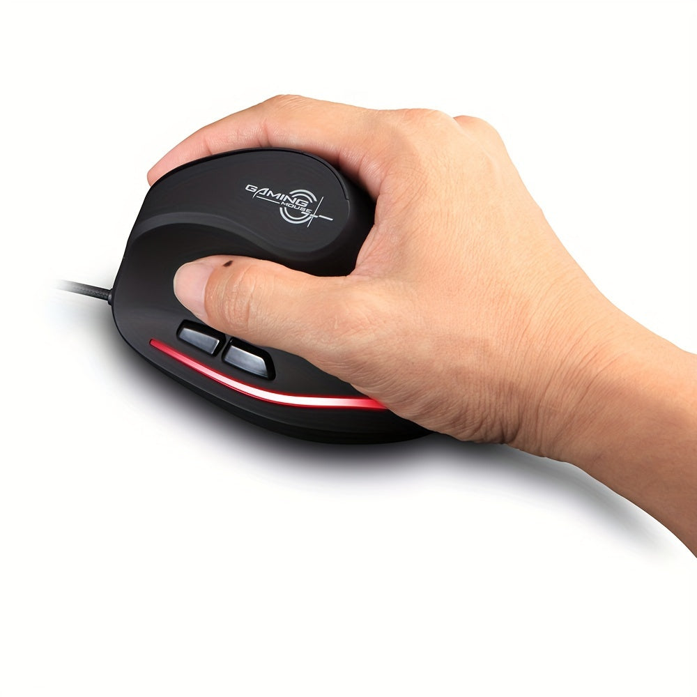 Wired Vertical Ergonomic Mouse Featuring 4 Adjustable DPI Settings, Reaching Up to 3200 DPI, Equipped with 6 Buttons And LED Optical Technology, Suitable for Desktops, Macs, Pcs, Laptops, And Gaming, Model ZELOTES T-20.