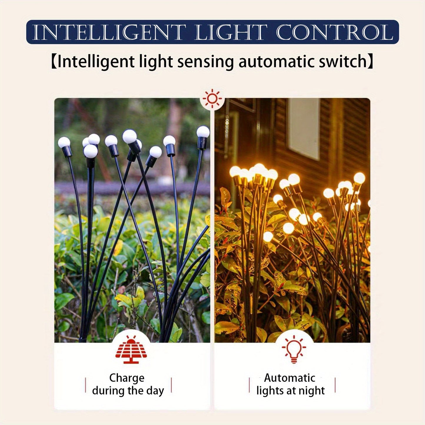 Two Solar Garden Lights, Equipped with 6/8/10 LED Bulbs, Firefly Floor Lights, Outdoor LED Lights, Spherical Garden Decorative Lights for Yard Lighting, Festive Parties, Christmas, Independence Day Dance Illumination to Beaut