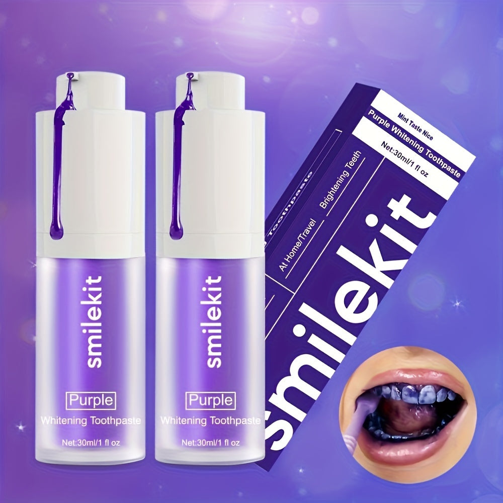 Minty Fresh Purple Whitening Toothpaste - Deep Clean, Gentle on Gums, Freshens Breath, Portable for Travel & Home Use