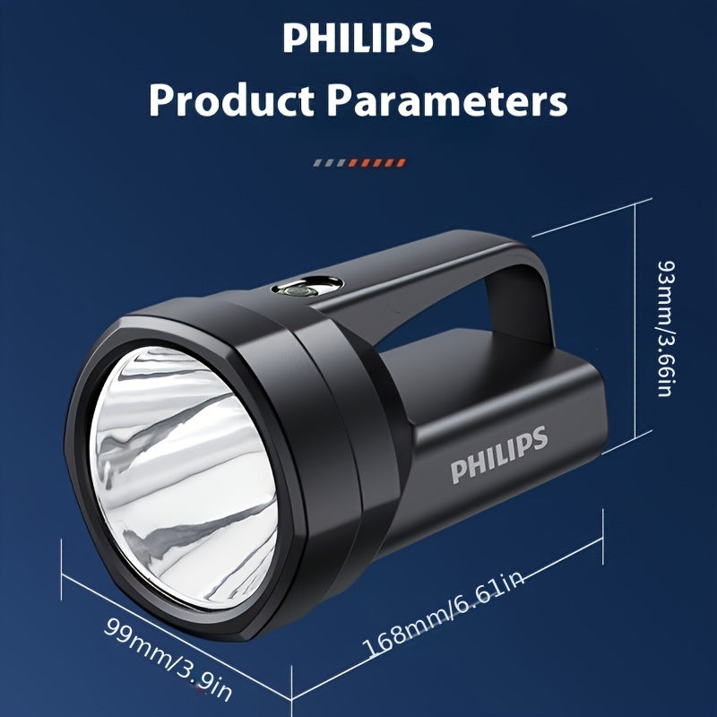 Philips Rechargeable Battery Flashlight, Ultra-Long Life, High Capacity, Portable Spotlight for Outdoor and Emergency Lighting