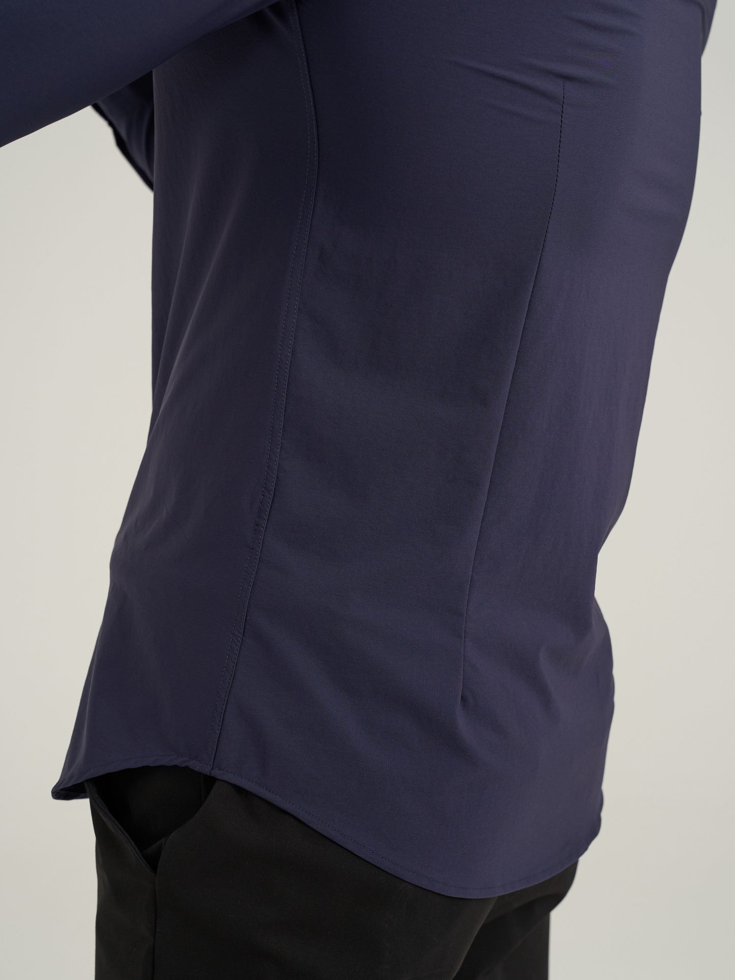 Solid Color Men's Slim Fit Stretch Quick-drying Long Sleeve Button Up Shirt, Spring Fall Workout Activity