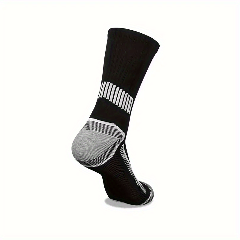 10 Pairs Men'S Thermal Long Socks - Heavy-Duty Cold Weather Athletic Socks with Arch Support, Moisture-Wicking & Breathable Polyester for Skiing, Hiking, Basketball, Running, Climbing - All-Season Workout Socks in Black/Gray/