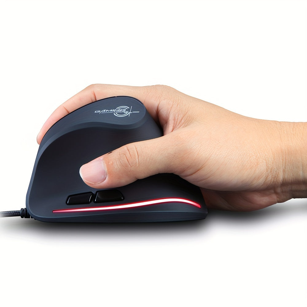 Wired Vertical Ergonomic Mouse Featuring 4 Adjustable DPI Settings, Reaching Up to 3200 DPI, Equipped with 6 Buttons And LED Optical Technology, Suitable for Desktops, Macs, Pcs, Laptops, And Gaming, Model ZELOTES T-20.