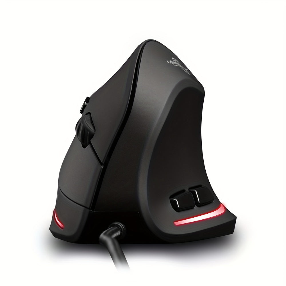 Wired Vertical Ergonomic Mouse Featuring 4 Adjustable DPI Settings, Reaching Up to 3200 DPI, Equipped with 6 Buttons And LED Optical Technology, Suitable for Desktops, Macs, Pcs, Laptops, And Gaming, Model ZELOTES T-20.