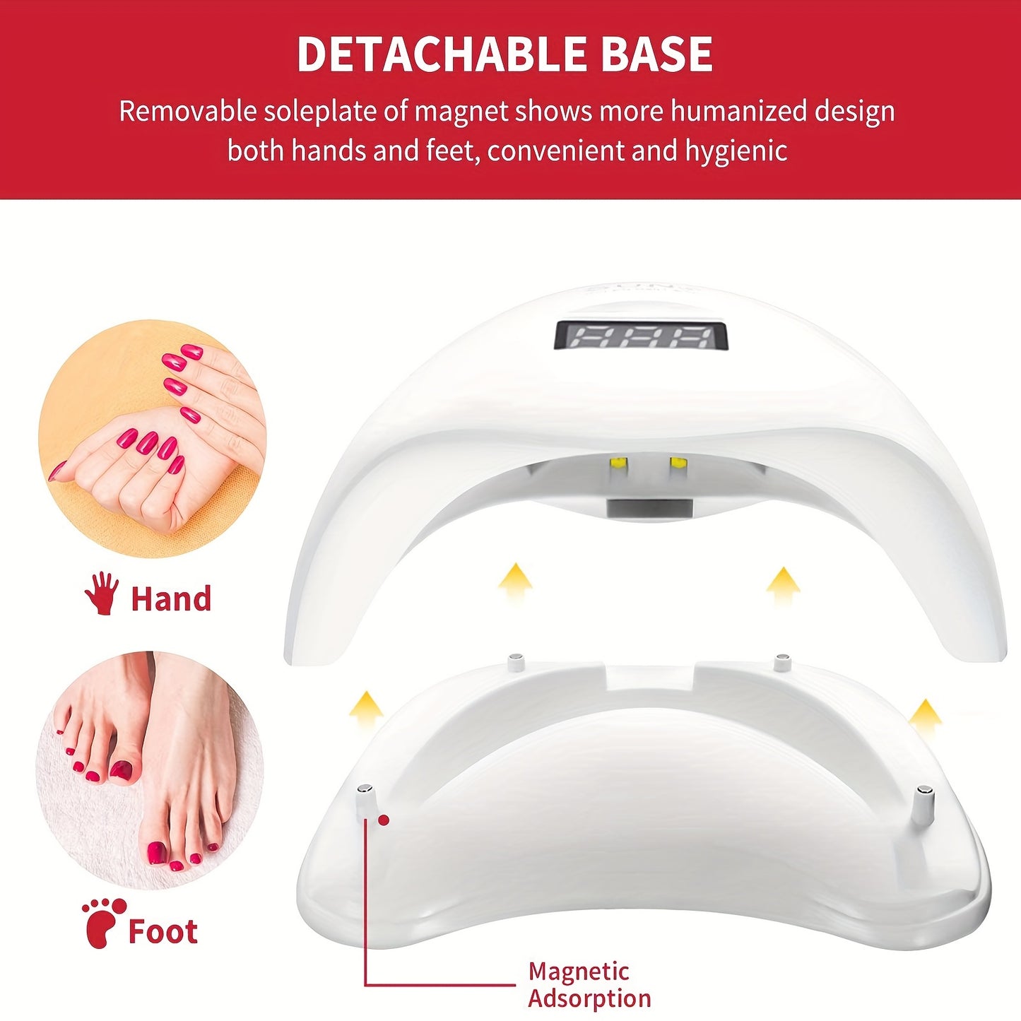 LED Nail Dryer, Gel Nail Polish Curing UV Light, With 4 Timers Auto-Sensing LCD Display Nail Tools, Quick Drying Nail Lamp, Portable Nail Dryer (white)