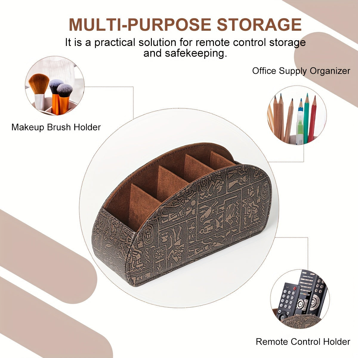 Organizer For 5 Remote Controls, Desktop Organizer For Office, Bedside Table Organizer, Makeup Organizer For Vanity